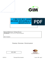 Circuit Ruc Serie en Regime Sinusoidal Force: Resonance: Bertrand Hakizimana / Rodrigue Bouzou