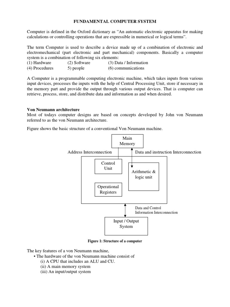 1 Fundamentals of Computer System PDF Computer Data Storage