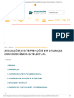 Avaliações e Intervenções em Crianças Com Deficiência Intelectual