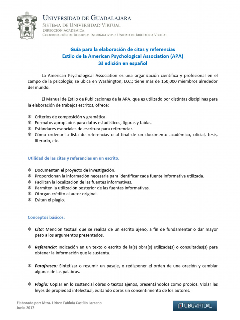 Guia Apa 3a Edicion Espanol | PDF