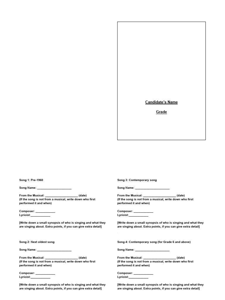 Singing Template for Candidates | PDF | Art