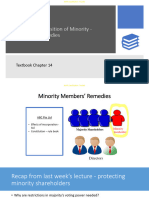 Week 8 Topic 9 - The Position of Minority - Members' Remedies