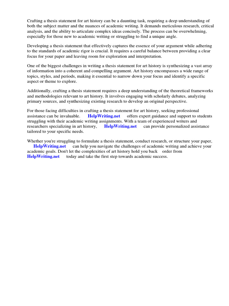 How To Make A Thesis Statement For Art History Pdf Thesis Essays