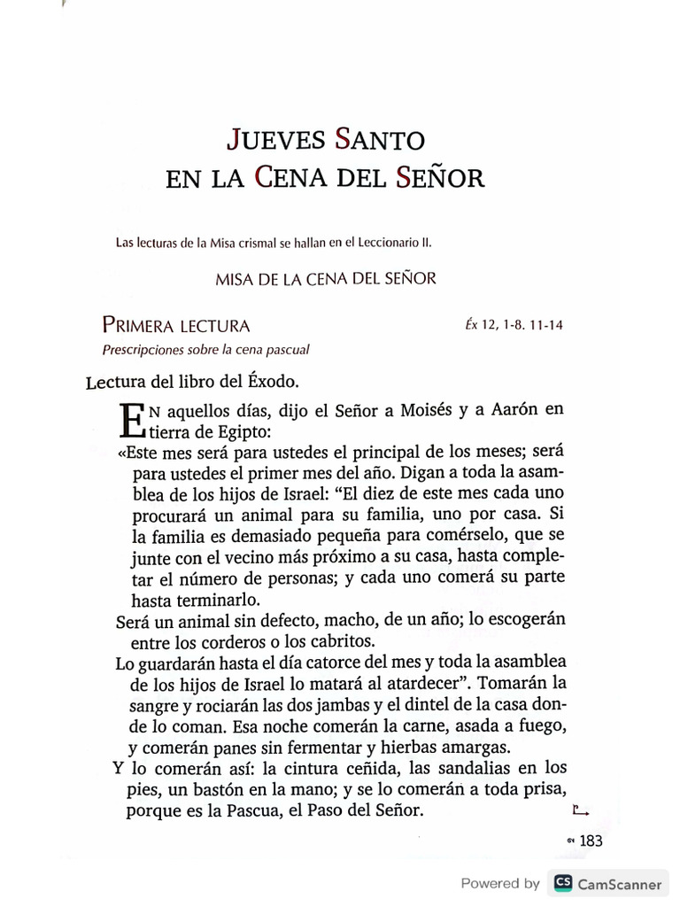 Jueves Santo en La Cena Del Señor | PDF