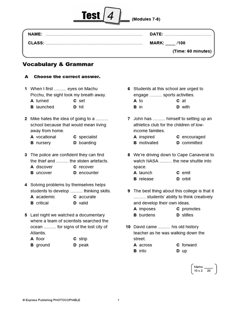 32 OnScreen B2 Test 4 | PDF