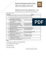 Cronograma de Proceso Electoral Periodo 2022