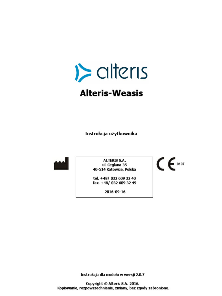 Alteris-Nawigator Instrukcja Uzytkownika | PDF