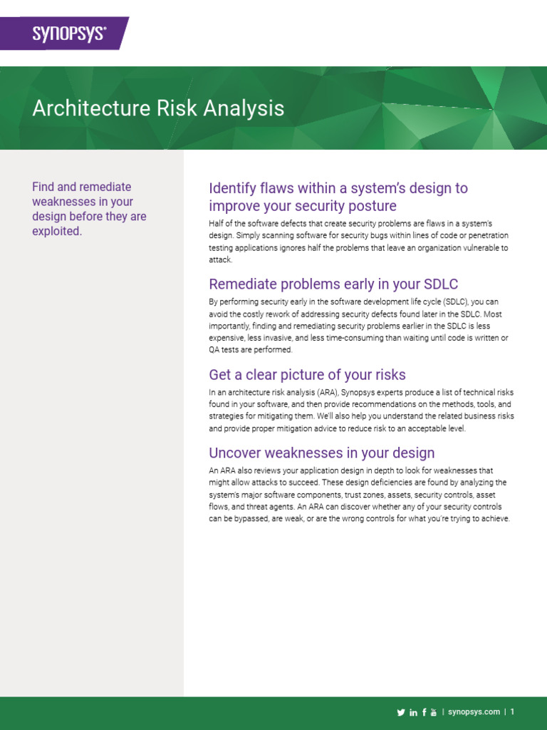 Architecture Risk Analysis Datasheet | PDF