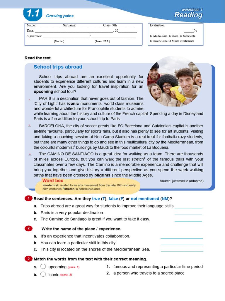 School Trip and GCSE Subject Guide | PDF | Anxiety | Psychology