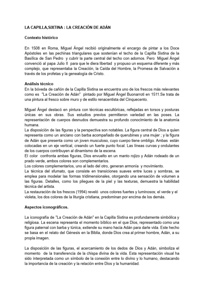 Miguel Ángel La Creación PDF