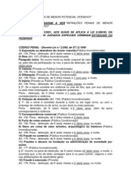 CRIMES QUE PASSARAM A SER "INFRAÇÕES PENAIS DE MENOR POTENCIAL OFENSIVO"