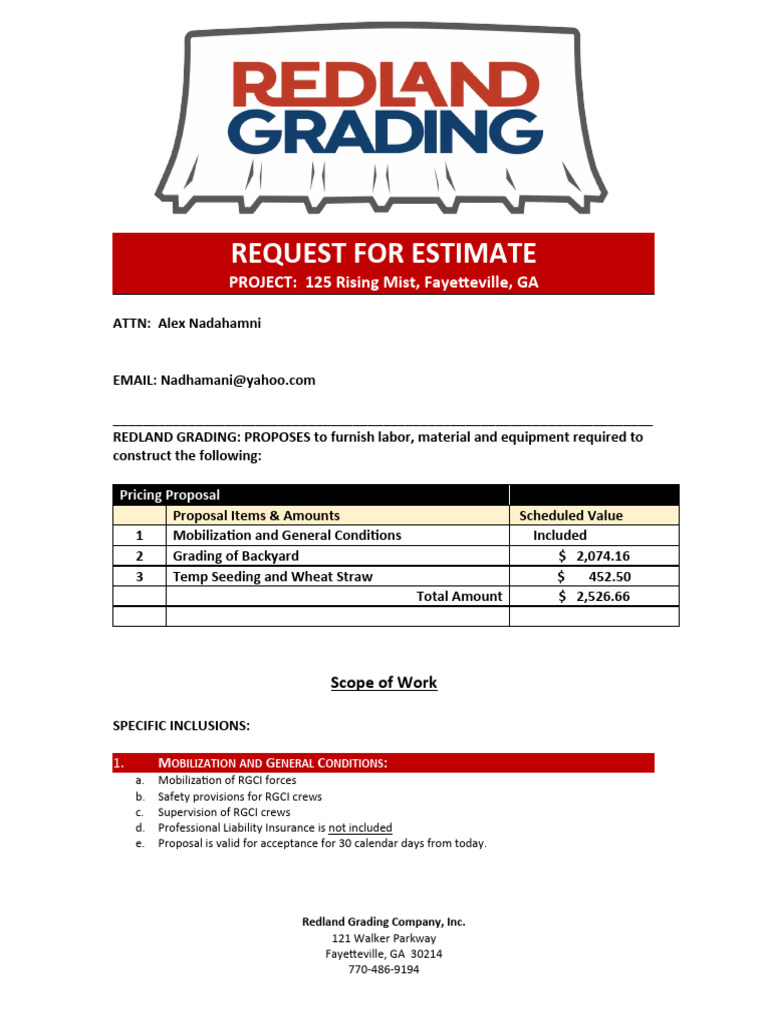 Grading Proposal for Alex | PDF