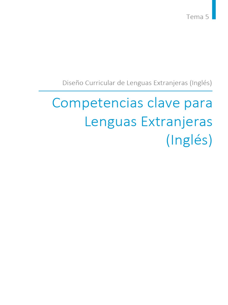 Competencias Clave en Lenguas Extranjeras | PDF