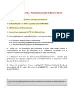 Documentos Desmembramento Remembramento Imovel Rural