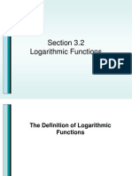 Section 3.2 Logarithmic Functions