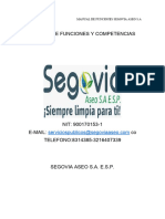 Manual de Funciones Segovia Aseo Sa
