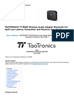 TT Ba09 Wireless Audio Adapter Bluetooth 5 0 Aptx Low Latency Transmitter and Receiver Manual