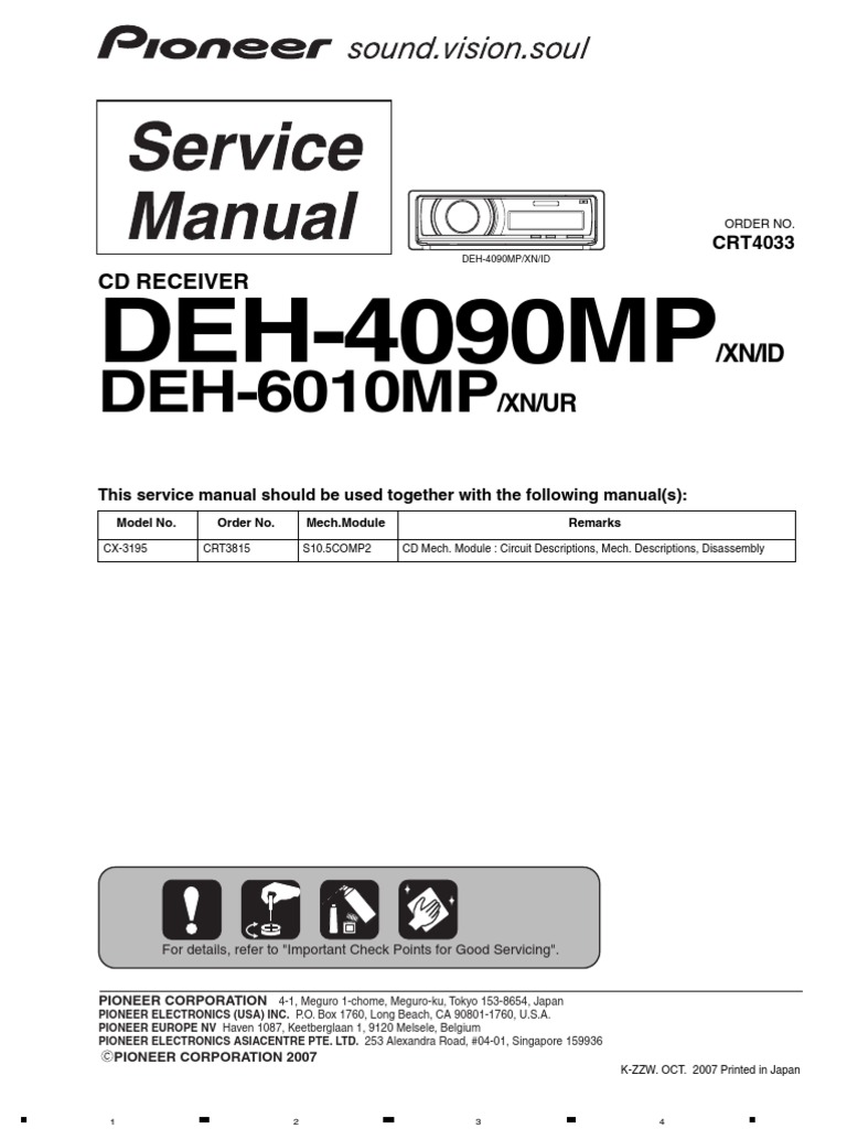 Autoestereo Pioneer DEH-4090MP DEH-6010MP | PDF | Power Supply ...