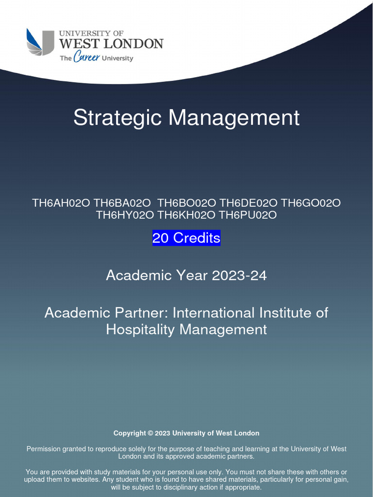 MSG Strategic Management IIHM 23-24 | PDF | Educational Assessment ...