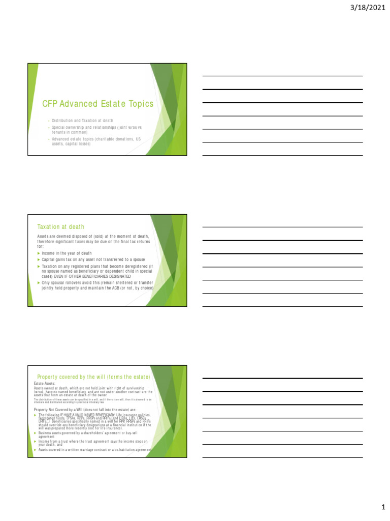 CFP Estate Topics | PDF | Capital Gains Tax | Concurrent Estate