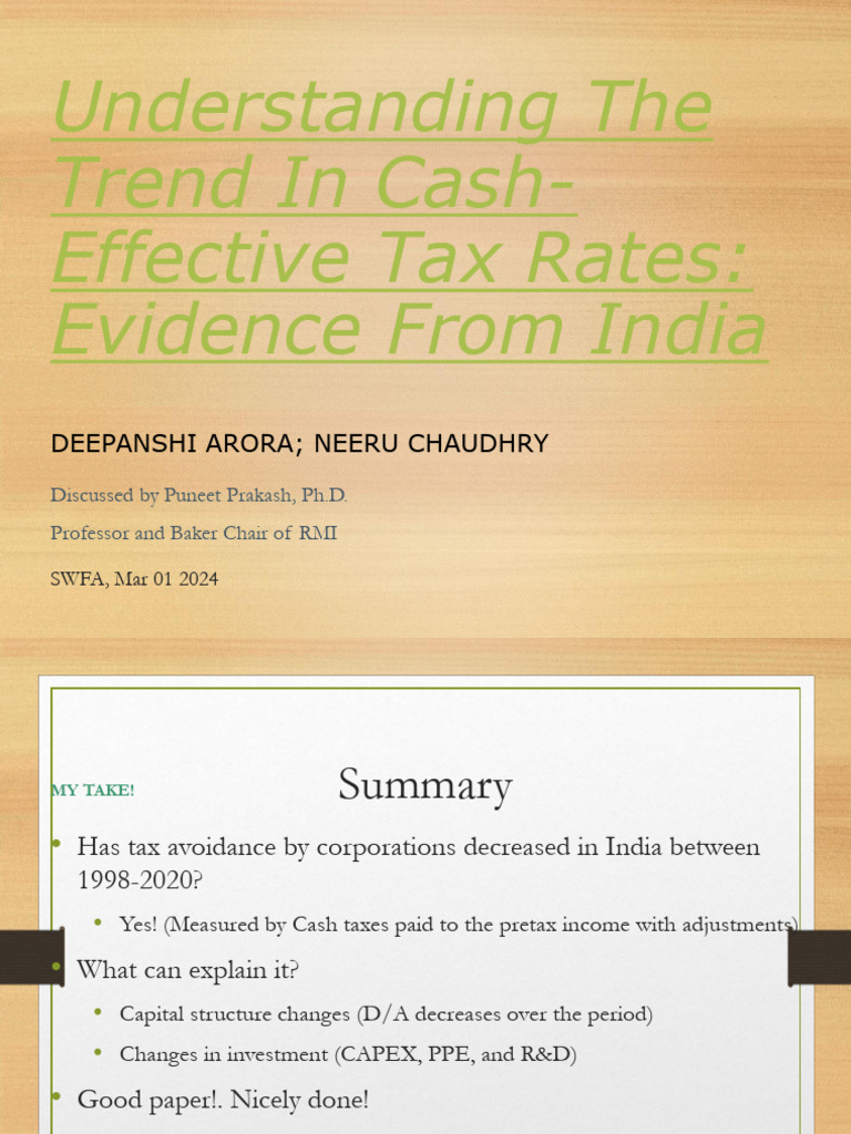 Understanding The CETR Discussion Slides v1 | PDF | Taxes | Sampling ...