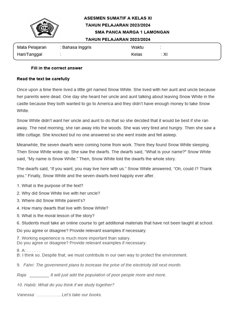 Menguasai Bahasa Inggris Kelas 10: Panduan Lengkap Soal KD 3.1