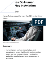 What Roles Do Human Factors Play in Aviation Safety?