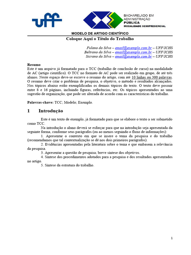 Modelo Tcc Artigo Científico Pdf Empreendedorismo Inovação