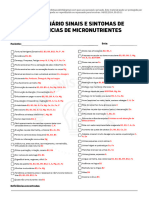 Questionário Sinais e Sintomas de Deficiências de Micronutrientes - Passei Direto