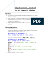 Noah James Gleeson - Grade 8 Computer Science Assessment - Introduction To If Statements in Python