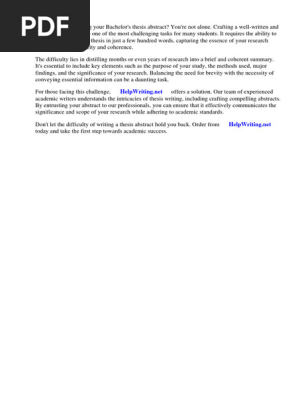 Ba Thesis Abstract Example