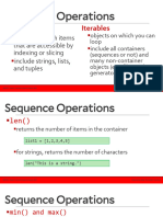 Python Programming Lecture 3 Sequence Operations
