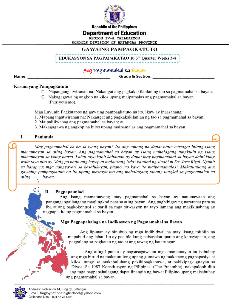 LAS 3rd Quarter Week 3 4 | PDF