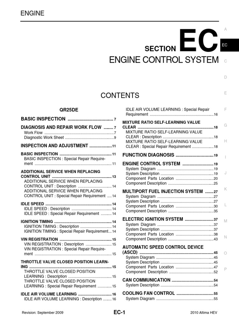 Engine Control System: Section | PDF