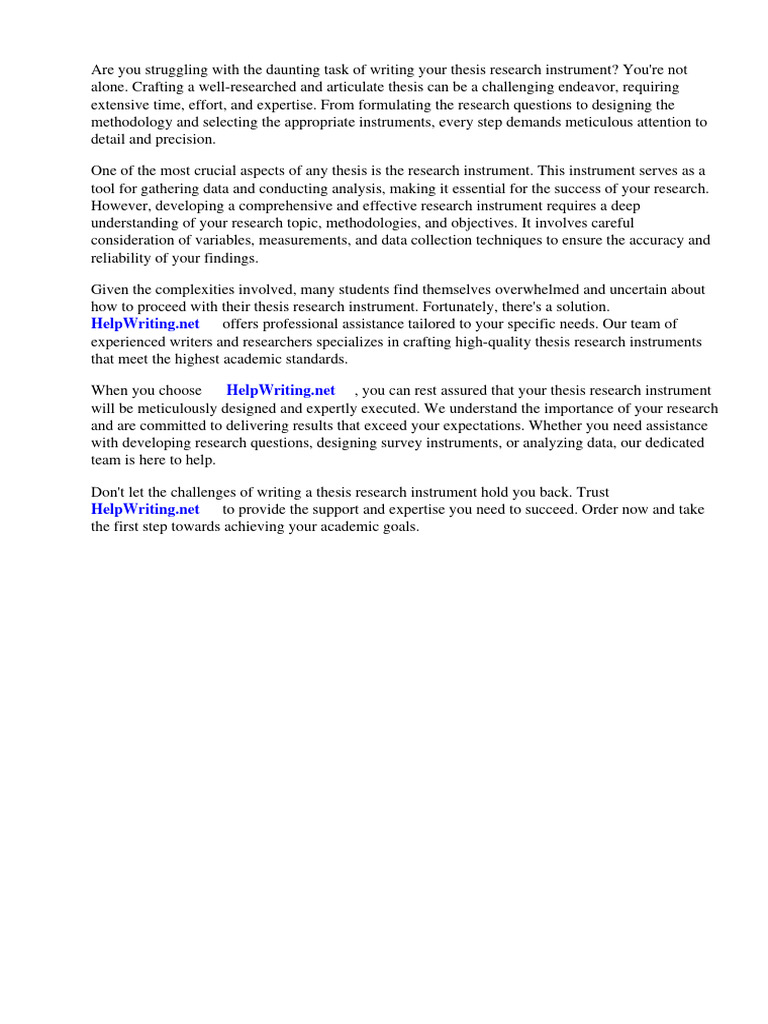 Example of thesis research instrument pdf data analysis methodology
