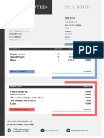 Self Employed Pay Stub Template