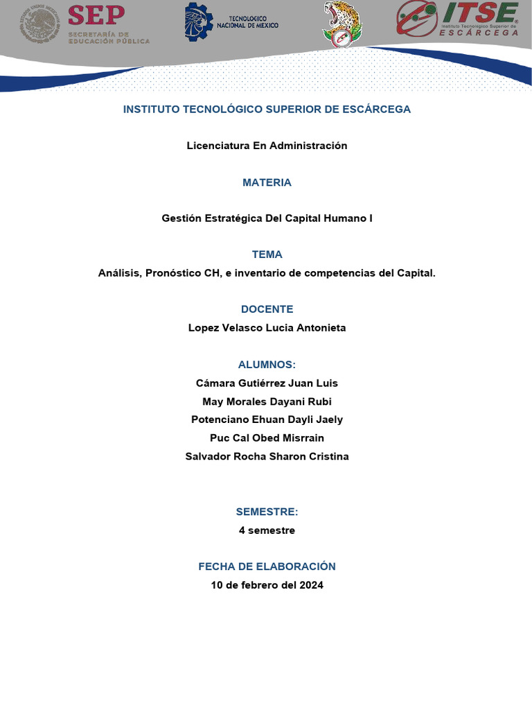 Análisis, Pronóstico CH, e Inventario de Competencias Del Capital | PDF