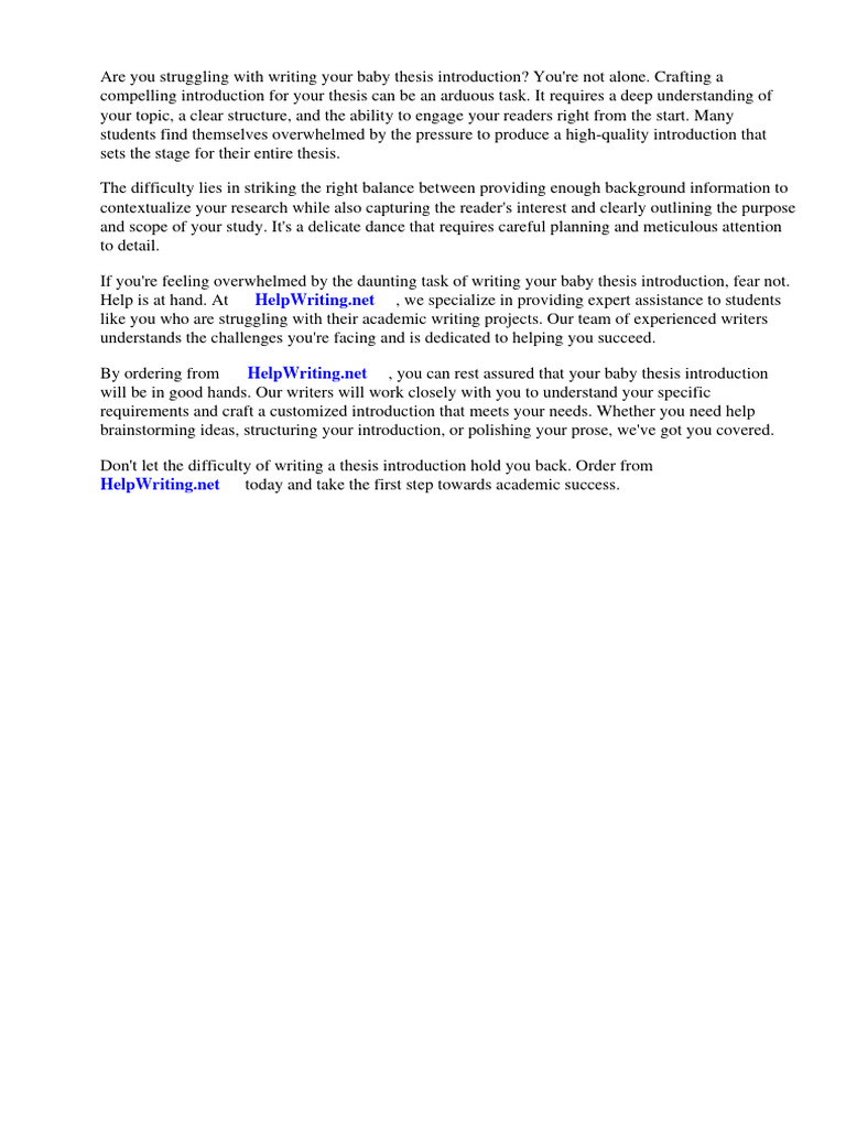 Baby thesis introduction sample pdf thesis essays