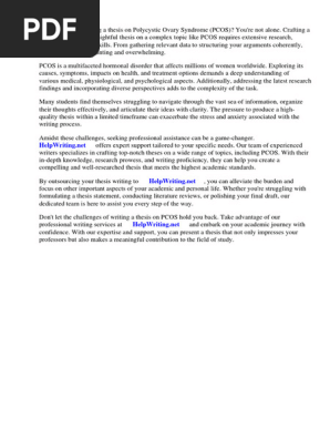 Thesis on Pcos