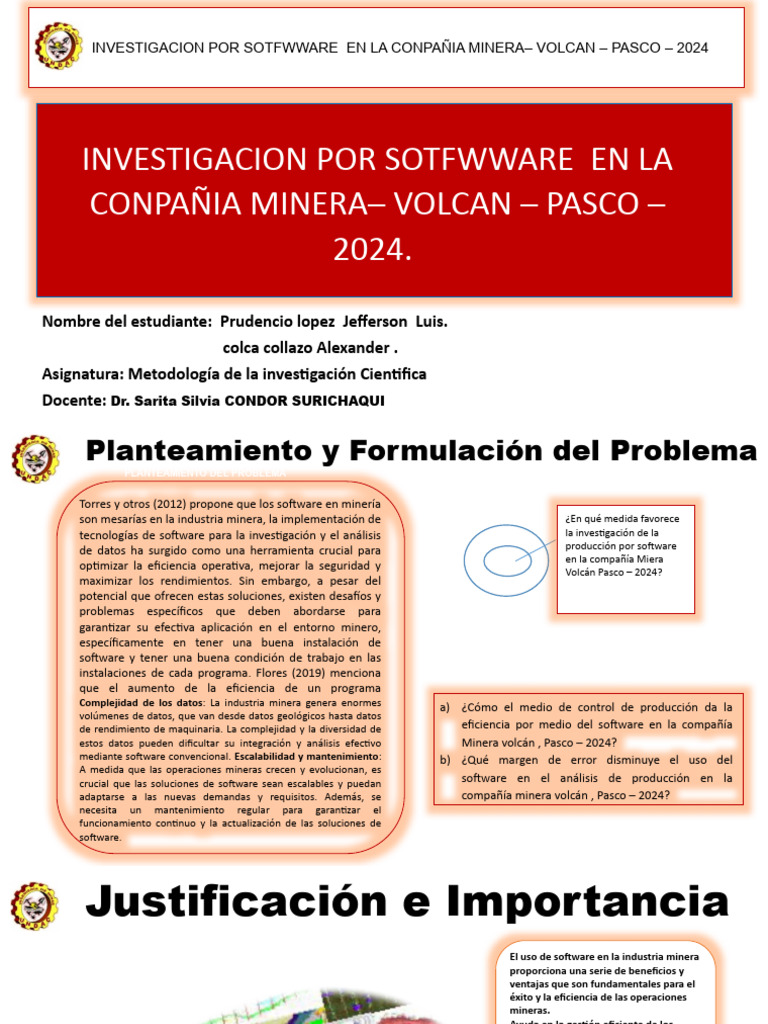 Eficiencia de Software Minero en Volcan 2024 | PDF | Minería | Software