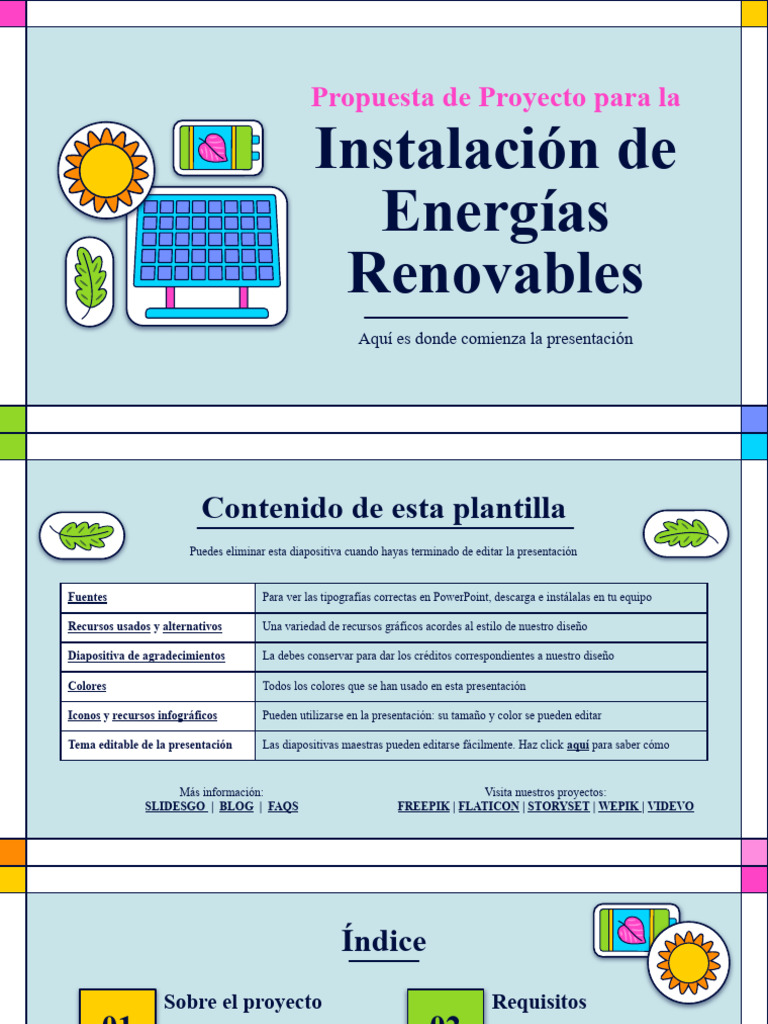 Renewable Energies Installation Project Proposal by Slidesgo | PDF