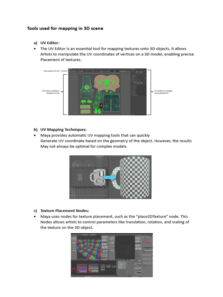 3D UV Mapping Techniques in Maya | PDF | Texture Mapping | Shader