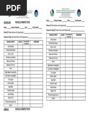 VEHICLE INSPECTION REPORT 2023