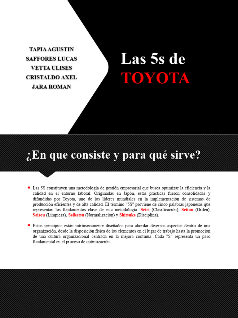 Las 5s de Toyota | Descargar gratis PDF | Lean Manufacturing
