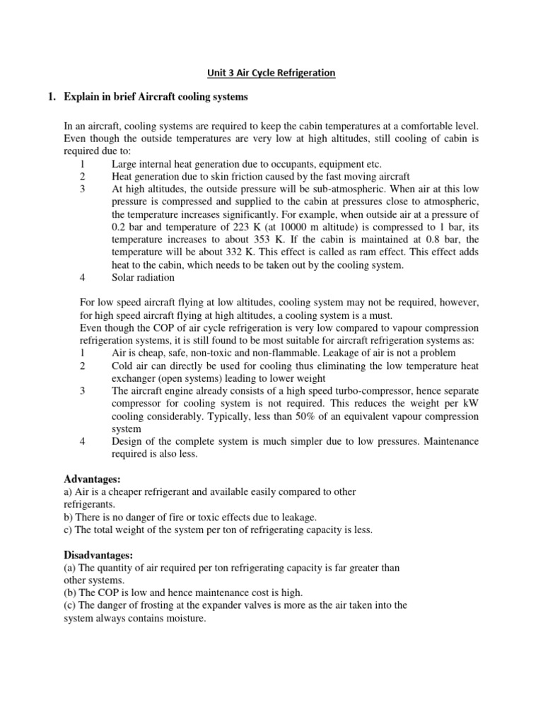 Aircraft Bootstrap Cooling Systems Explained | PDF | Science ...
