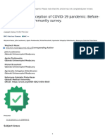 Knowledge and Perception of COVID-19 Pandemic: Before-And-After Online Community Survey