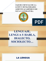 Aspectos Sobre El Lenguaje, Lengua, Habla, Dialecto