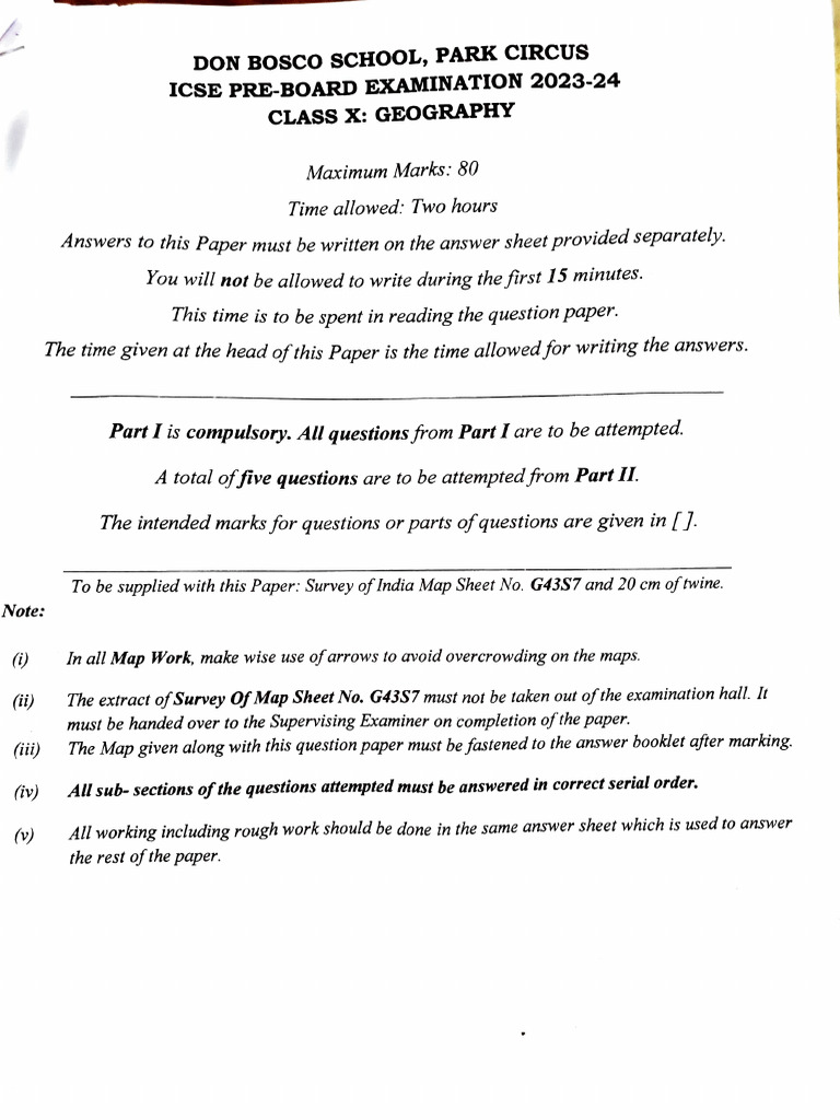 Don Bosco Park Circus ICSE Geography | PDF