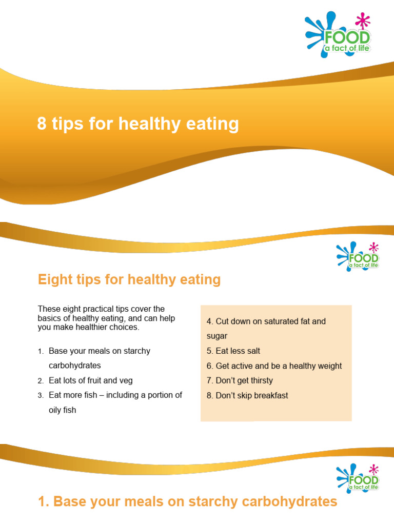8 Essential Tips for Healthy Eating | PDF | Fat | Diet & Nutrition