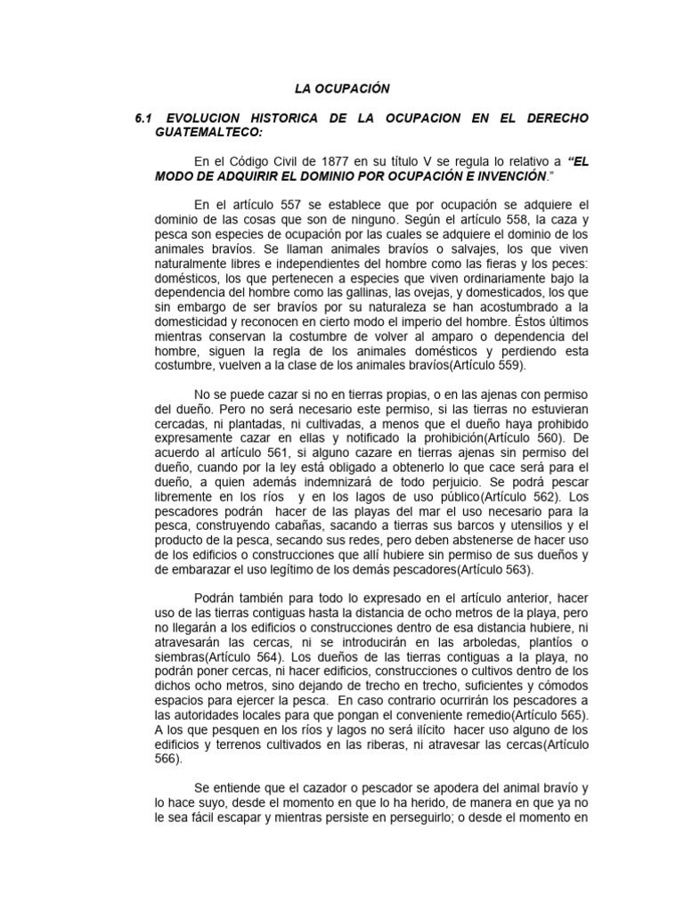La Ocupación | PDF | Propiedad | Posesión (Ley)